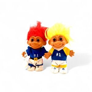Vtg Russ Berrie #1 Volleyball‎ Troll Dolls 1990s Sports Trolls Set of 2